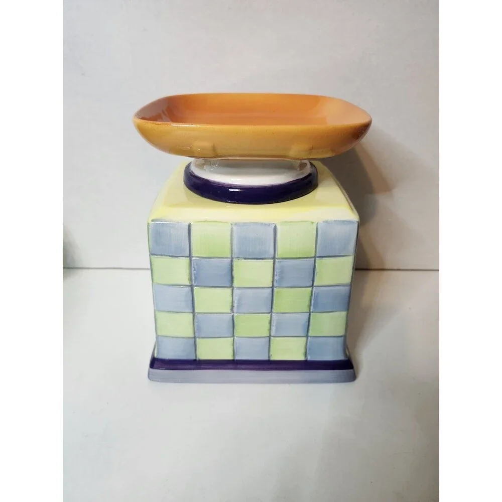 Vintage Bico produce scale cookie, candy, treat jar made in China 9.5